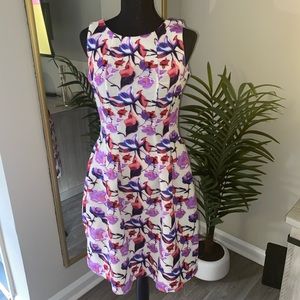 Colorful flirty classy midi dress